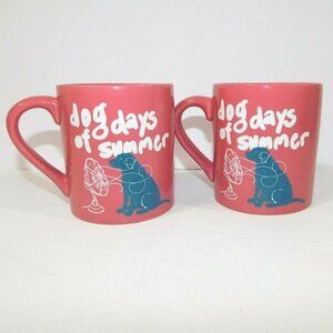 Set of 2 Hatley Dog Days of Summer Mug Pink Puppy Fan  UNUSED